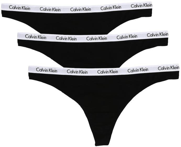 Imagem de Calvin Klein Underwear Carrossel Feminino 3 Pack Thong, Preto, X-Large