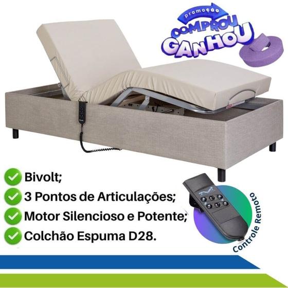 Imagem de Cama Articulada Motorizada Zeus Capacidade até 150kg  Colchão Original com Capa Impermeável Pilati.