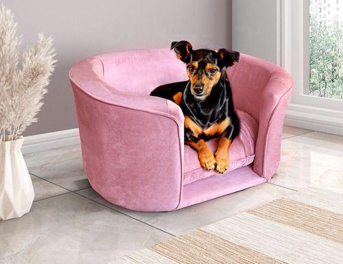 Imagem de Cama Aurora Para Cachorro E Gato Pet Veludo Rosa 80x60 Bz