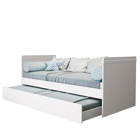 Imagem de Cama Babá com Auxiliar Nuth Branco Fosco e 2 Colchões Supreme - Reller Móveis