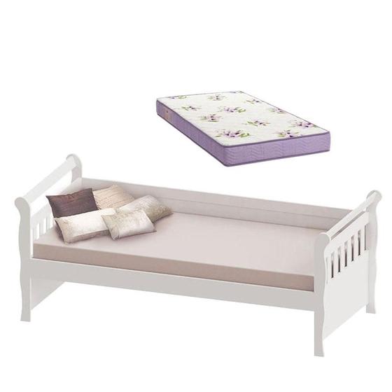 Cama Babá Júlia Branco Brilho com Colchão - Carolina Menor preço em Cama Babá Júlia Branco Brilho com Colchão - Carolina