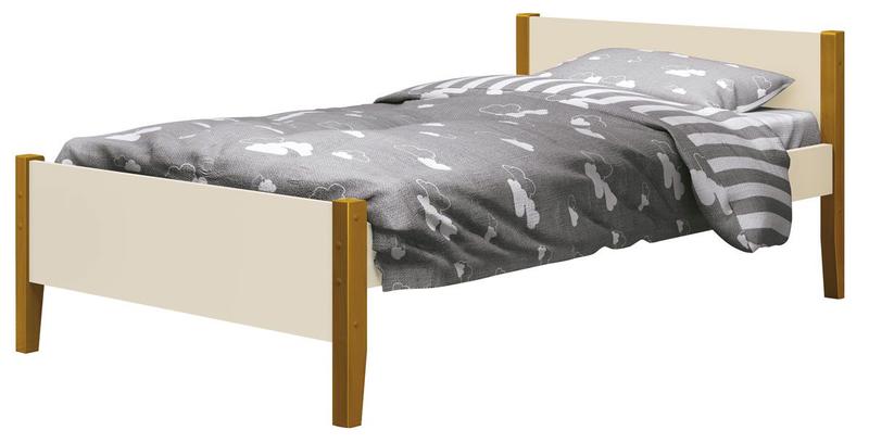 Imagem de Cama Babá Solteiro Simba Areia Fosco com Madeira - MoveisAqui