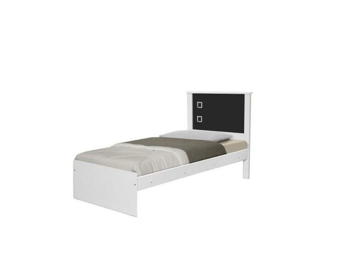 Imagem de Cama Barcelona Solteiro Branco Com Preto - Tebarrot Móveis