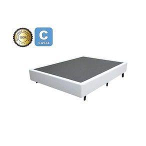 Imagem de Cama Base Box Casal  Sintético Branco 27x138x188 Rosana Colchões