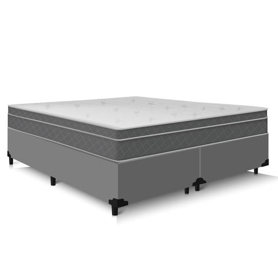 Imagem de Cama Base Box King C/ Colchão Confort Tec 193x203x39 Premium