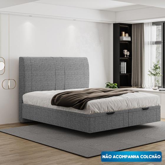 Imagem de Cama Baú Flutuante Space King Linho - Skybox