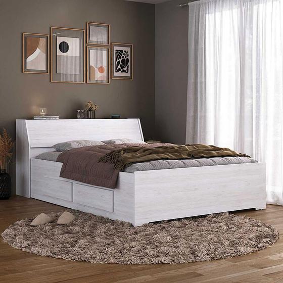 Cama Baú Queen Size com 4 gavetas Ilan 1251 Carvalho Claro Menor preço em Cama Baú Queen Size com 4 gavetas Ilan 1251 Carvalho Claro