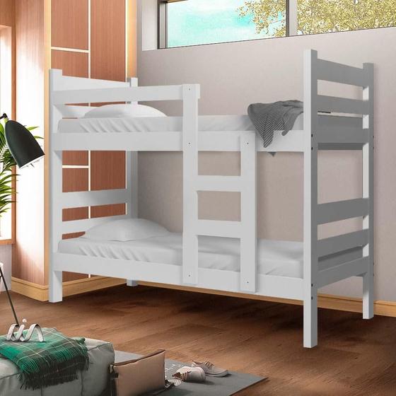 Imagem de Cama Beliche Solteiro Rubi Branco ShopJM