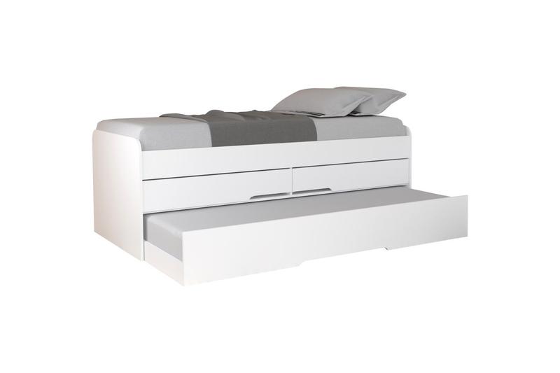Cama Bibox de Solteiro com Auxiliar e 2 Gavetas Juliette Menor preço em Cama Bibox de Solteiro com Auxiliar e 2 Gavetas Juliette