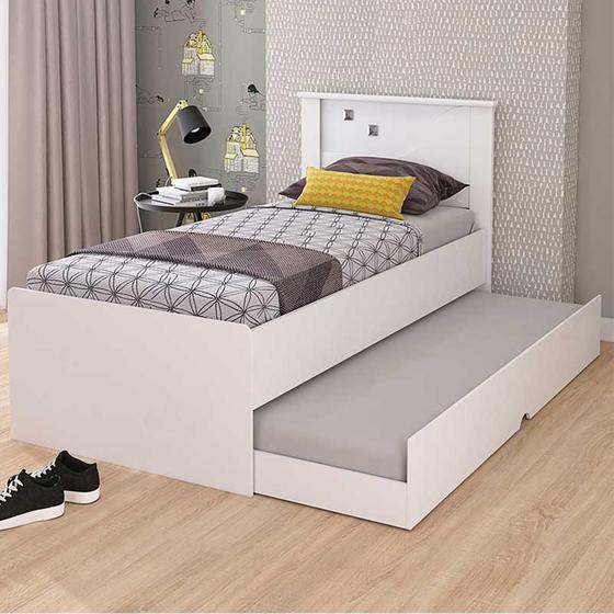 Imagem de  Cama Bibox Solteiro Cimol Bianca 100% MDF - Branca