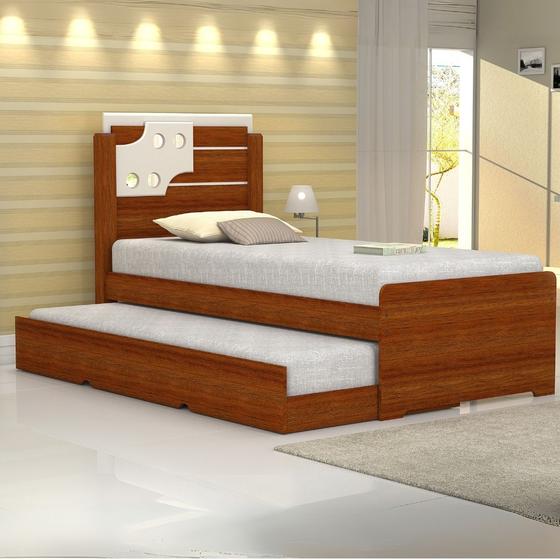 Imagem de Cama Bibox Solteiro Luiza com Auxiliar 100% MDF Resistente