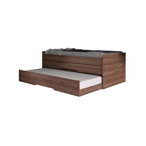 Cama Bibox Solteiro Robel Juliette com 2 Gavetas Cappuccino Menor preço em Cama Bibox Solteiro Robel Juliette com 2 Gavetas Cappuccino