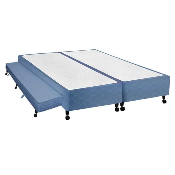 Imagem de Cama Box Base c/Auxiliar King Poli Tecido Blue (193x203x27) - Castor