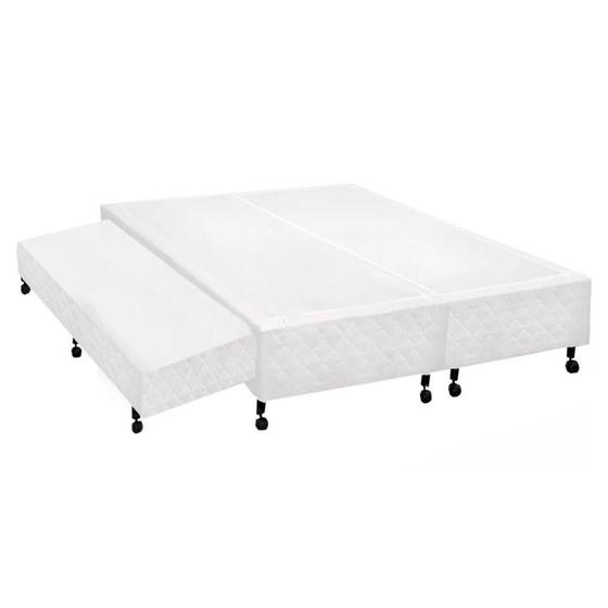 Imagem de Cama Box Base c/Auxiliar Universal King Poli Tecido White (193x203x27) - Castor