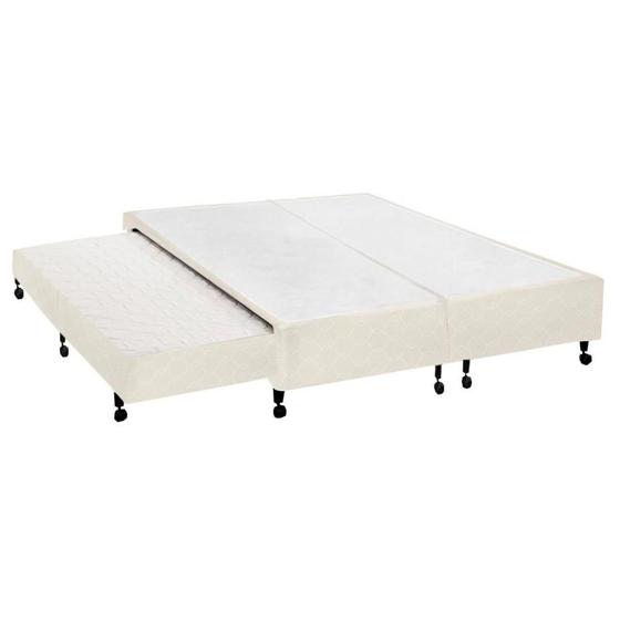 Imagem de Cama Box Base c/Auxiliar Universal Queen Poli Tecido Clean (158x198x27) - Castor