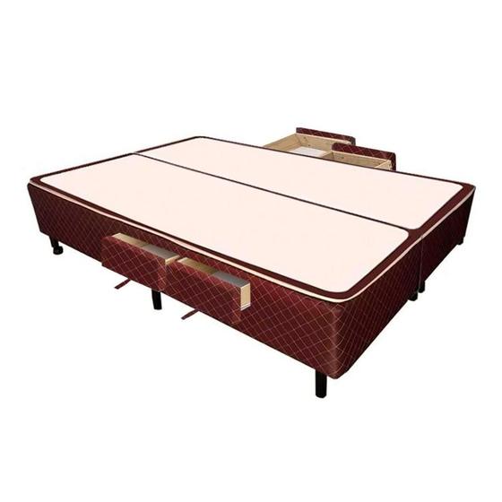 Imagem de Cama Box Base c/Gavetas King Poli Tecido Brown (193x27-c/4 Gavs) - Castor