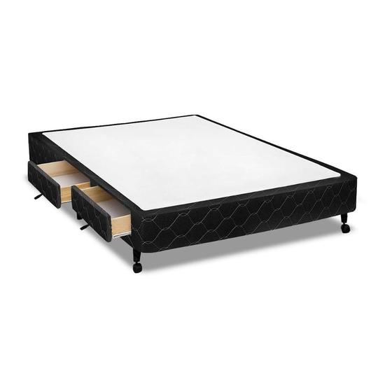 Imagem de Cama Box Base c/Gavetas Queen Poli Tecido Black (158x23-c/4 Gavs) - Castor