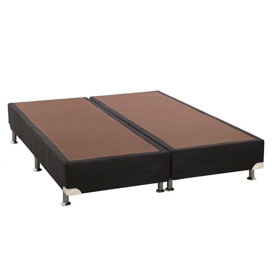 Imagem de Cama Box Base King Americana Suede Nero Black (193x203x23) - Ortobom