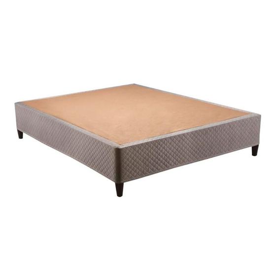 Imagem de Cama Box Base Queen ClickBox Bordado Brown (158x198x28) - Herval