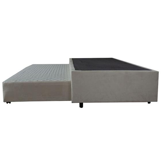 Imagem de Cama Box Base Solteiro Com Auxiliar Semi Ortopedica Suede