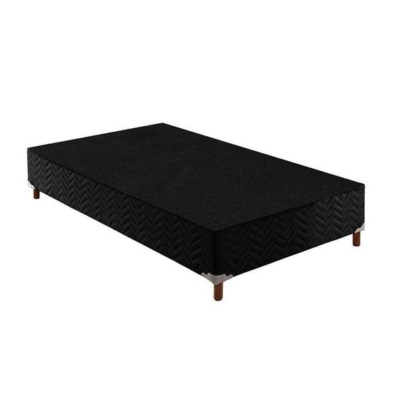 Imagem de Cama Box Base Solteiro Sommier Rústico Bordado Black (88x188x20) - Paropas