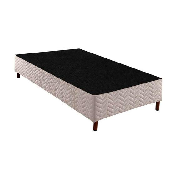 Imagem de Cama Box Base Solteiro Sommier Rústico Bordado White (96x203x30) - Paropas