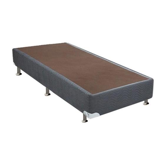 Imagem de Cama Box Base Solteiro Universal Suede Gray (78x188x20) - Ortobom