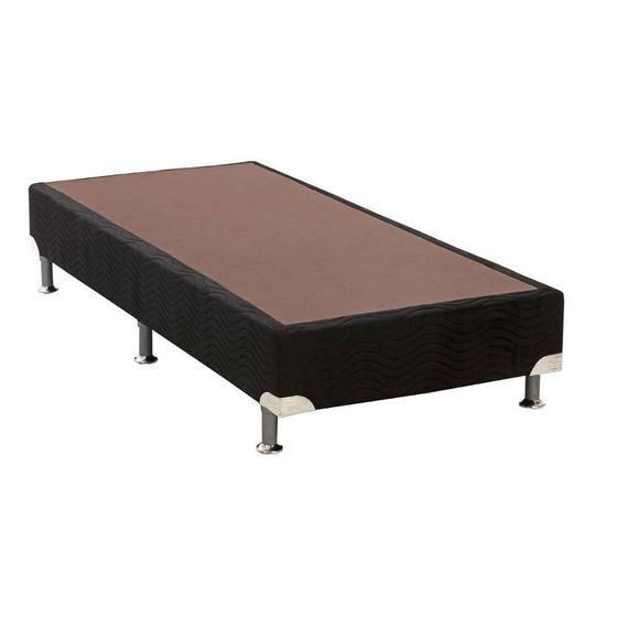 Imagem de Cama Box Base Solteiro Universal Suede Nero Black (78x188x20) - Ortobom