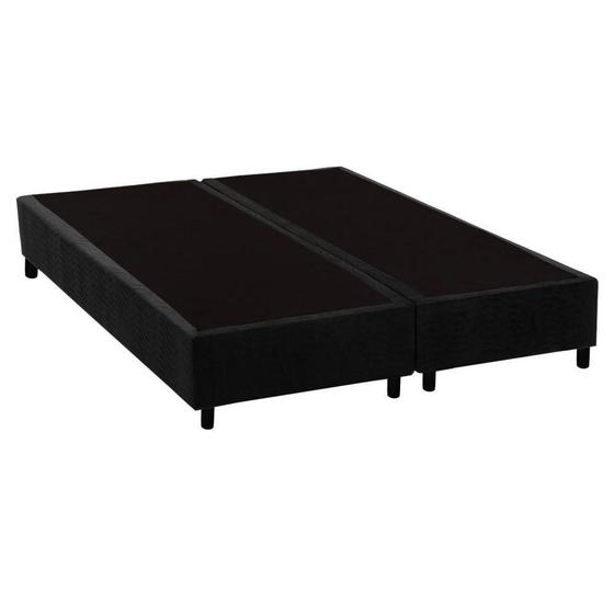 Imagem de Cama Box Base Universal CRC Camurça Black Queen 158x198