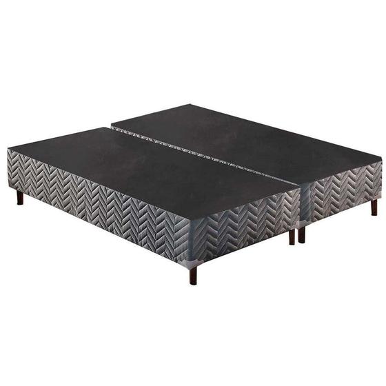 Imagem de Cama Box Base Universal Queen Sommier Rústico Bordado Gray (158x198x20) - Paropas