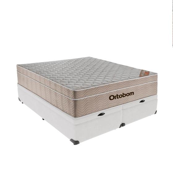 Cama Box Baú Branco e Colchão Airtech SpringPocket Queen Ortobom Menor preço em Cama Box Baú Branco e Colchão Airtech SpringPocket Queen Ortobom