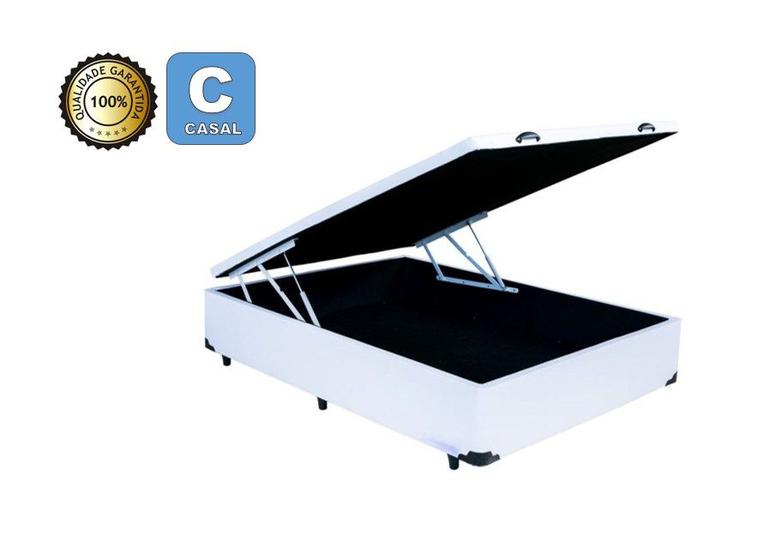 Cama Box Baú Casal 138 - Bello Box - Tecido Sintético Branco 30CM PROFUNDIDADE - ALTURA TOTAL 48 CM Menor preço em Cama Box Baú Casal 138 - Bello Box - Tecido Sintético Branco 30CM PROFUNDIDADE - ALTURA TOTAL 48 CM