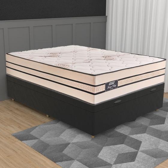 Imagem de Cama Box Baú Casal 138cm Molas Ensacadas New Vip Gazin JSW