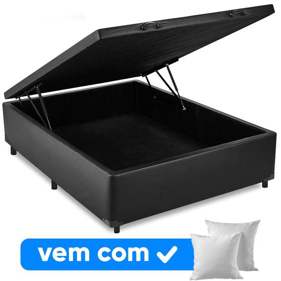 Imagem de Cama Box Baú Casal 138x188x41cm Varias Cores + 2 Travesseiros FL - Colchomax