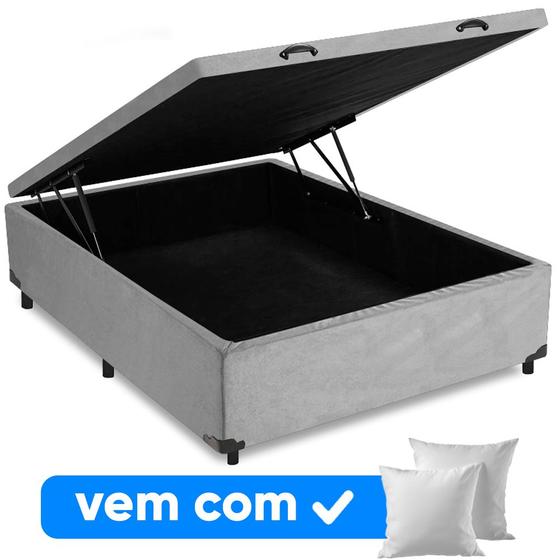 Cama Box Baú Casal 138x188x41cm Varias Cores + 2 Travesseiros OR - Colchomax Menor preço em Cama Box Baú Casal 138x188x41cm Varias Cores + 2 Travesseiros OR - Colchomax