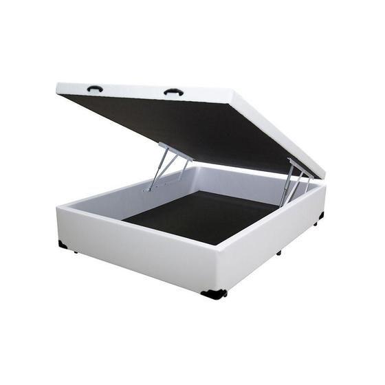 Imagem de Cama Box Baú Casal 1AColchões Sintético Branco 41x138x188