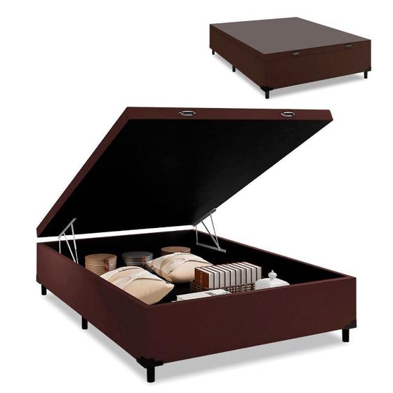 Imagem de Cama Box Baú Casal AColchões Marrom 41x138x188
