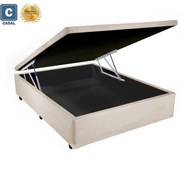 Imagem de Cama Box Baú Casal Bege King   138x188x41