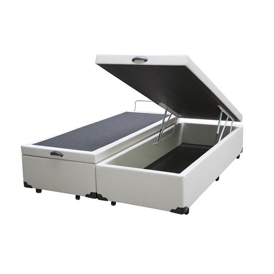 Cama Box Baú Casal Bipartido AColchoes Sintético Branco 41x138x188 Menor preço em Cama Box Baú Casal Bipartido AColchoes Sintético Branco 41x138x188