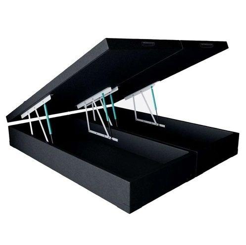 Cama Box Baú Casal Bipartido Sintético Preto - 138x188x35 Menor preço em Cama Box Baú Casal Bipartido Sintético Preto - 138x188x35