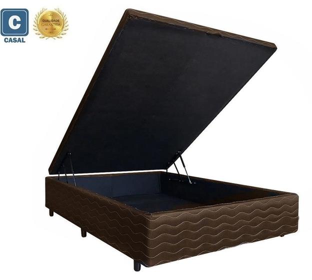 Imagem de Cama Box Baú Casal Black AColchões Matelado Marrom 41x138x188