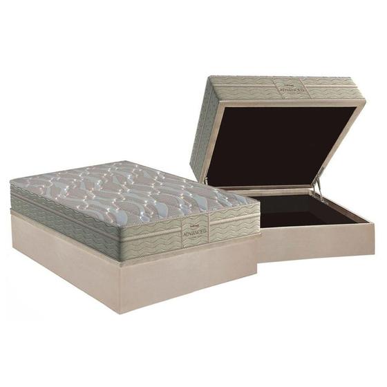 Imagem de Cama Box Baú Casal: Colchão Anatômico Probel D45 / EP Firmepedic ProDormir Advanced Tech2000 Plus + Base CRC Suede Clean(138x188)