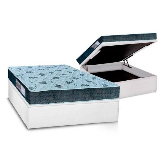 Imagem de Cama Box Baú Casal: Colchão Espuma Orthoflex D45 / EP Cecina + Base CRC Courano White(138x188)