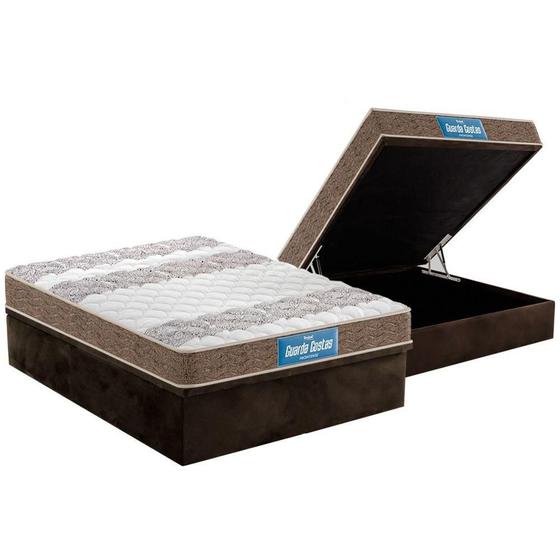 Cama Box Baú Casal: Colchão Espuma Probel D33 / EP Guarda Costas PróIntense Double Face + Base CRC Suede Brown(138x188) Menor preço em Cama Box Baú Casal: Colchão Espuma Probel D33 / EP Guarda Costas PróIntense Double Face + Base CRC Suede Brown(138x188)