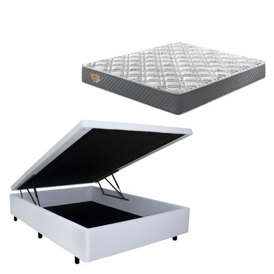 Imagem de Cama Box Baú Casal + Colchão Mola Ensacadas Ecoflex