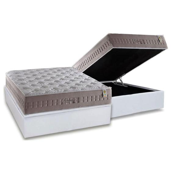 Imagem de Cama Box Baú Casal: Colchão Molas MasterPocket Ensacadas Anjos   Richesse + Base CRC Courano White(138x188)