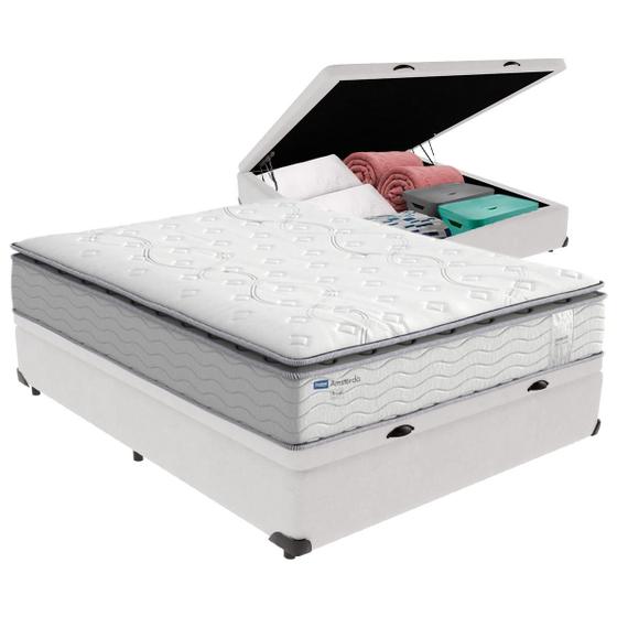 Imagem de Cama Box Baú Casal e Colchão Molas Ensacadas Amsterdã Probel