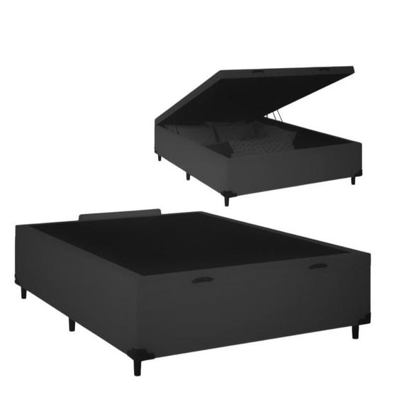 Imagem de Cama Box Baú Casal em Cori/Linho Premium com 138cm de Largura e 188cm de Comprimento