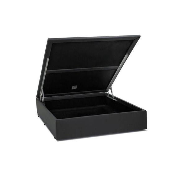 Cama Box Baú Casal NK Camas Sintético Cinza 41x138x188 Menor preço em Cama Box Baú Casal NK Camas Sintético Cinza 41x138x188