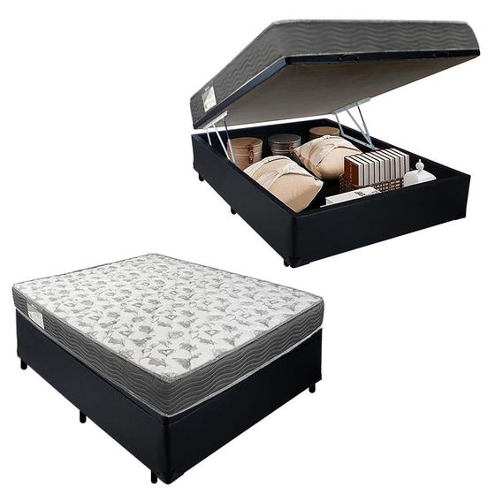 Imagem de Cama Box Baú Casal Sintético + Colchão De Espuma D33 - SerenePrime - 138cm